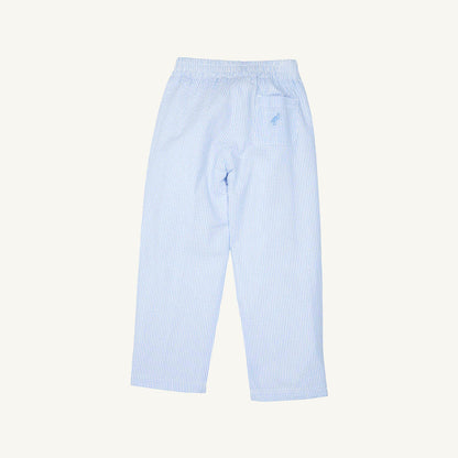 Beaufort Bonnet Sheffield Pants - Breakers Blue Seersucker with Breakers Blue Stork