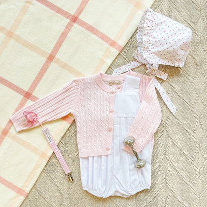 Beaufort Bonnet Cambridge Cable Knit Cardigan - Palm Beach Pink