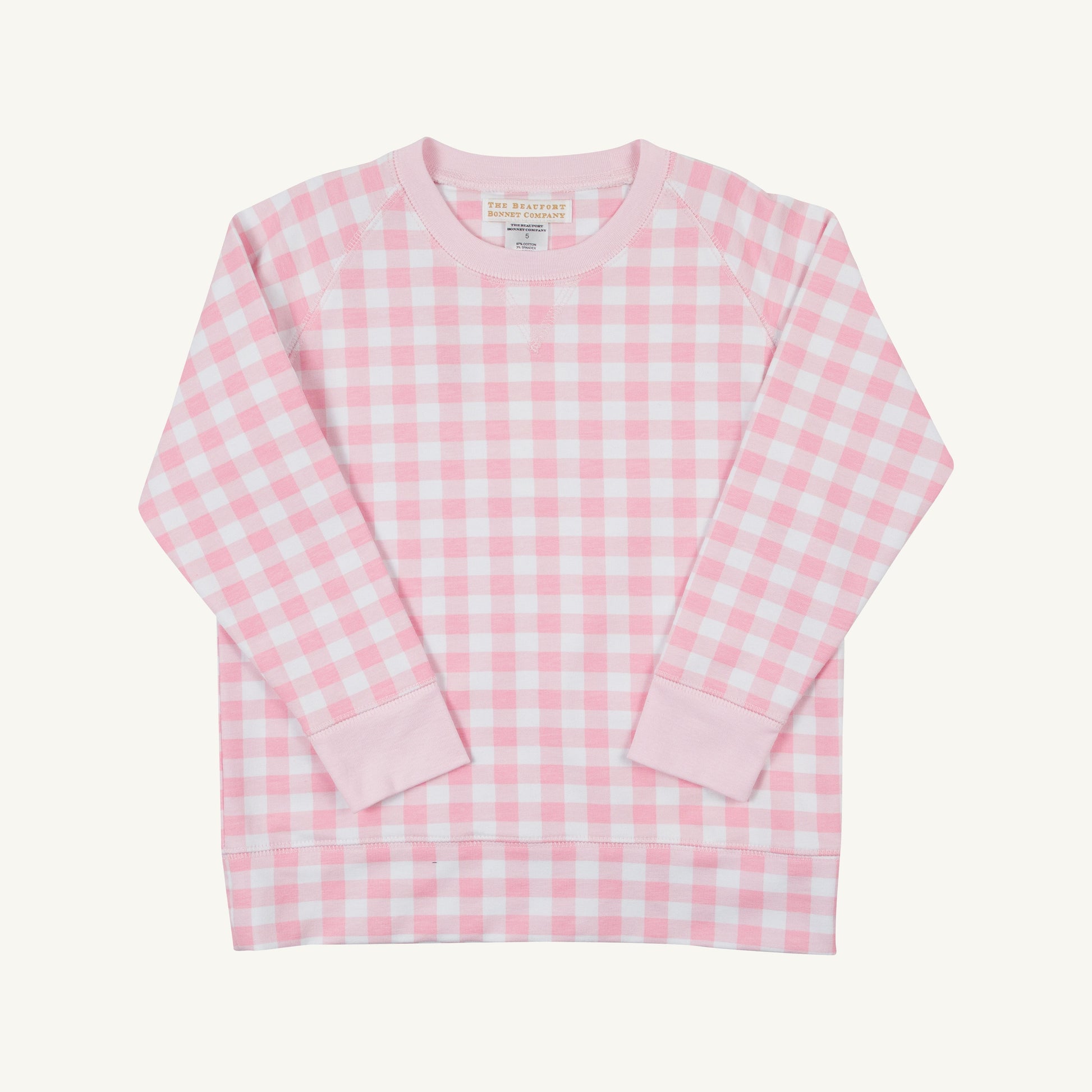 Beaufort Bonnet Cassidy Comfy Crewneck - Palm Beach Pink Gingham