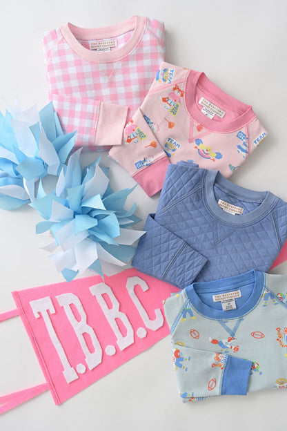 Beaufort Bonnet Cassidy Comfy Crewneck - Palm Beach Pink Gingham