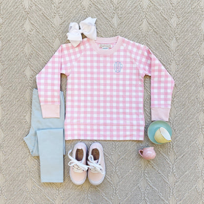 Beaufort Bonnet Cassidy Comfy Crewneck - Palm Beach Pink Gingham