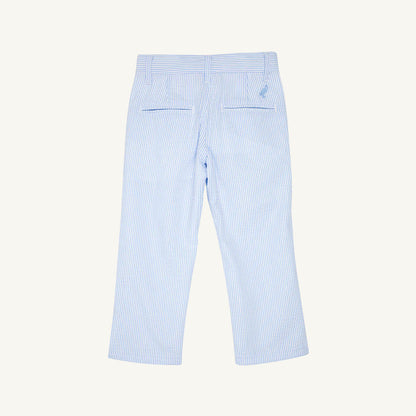 Beaufort Bonnet Prep School Pants - Breakers Blue Seersucker with Breakers Blue Stork