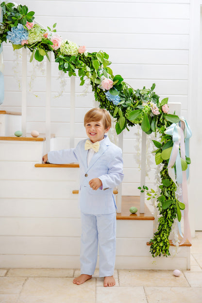 Beaufort Bonnet Prep School Pants - Breakers Blue Seersucker with Breakers Blue Stork