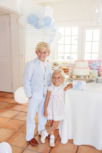 Beaufort Bonnet Prep School Pants - Breakers Blue Seersucker with Breakers Blue Stork