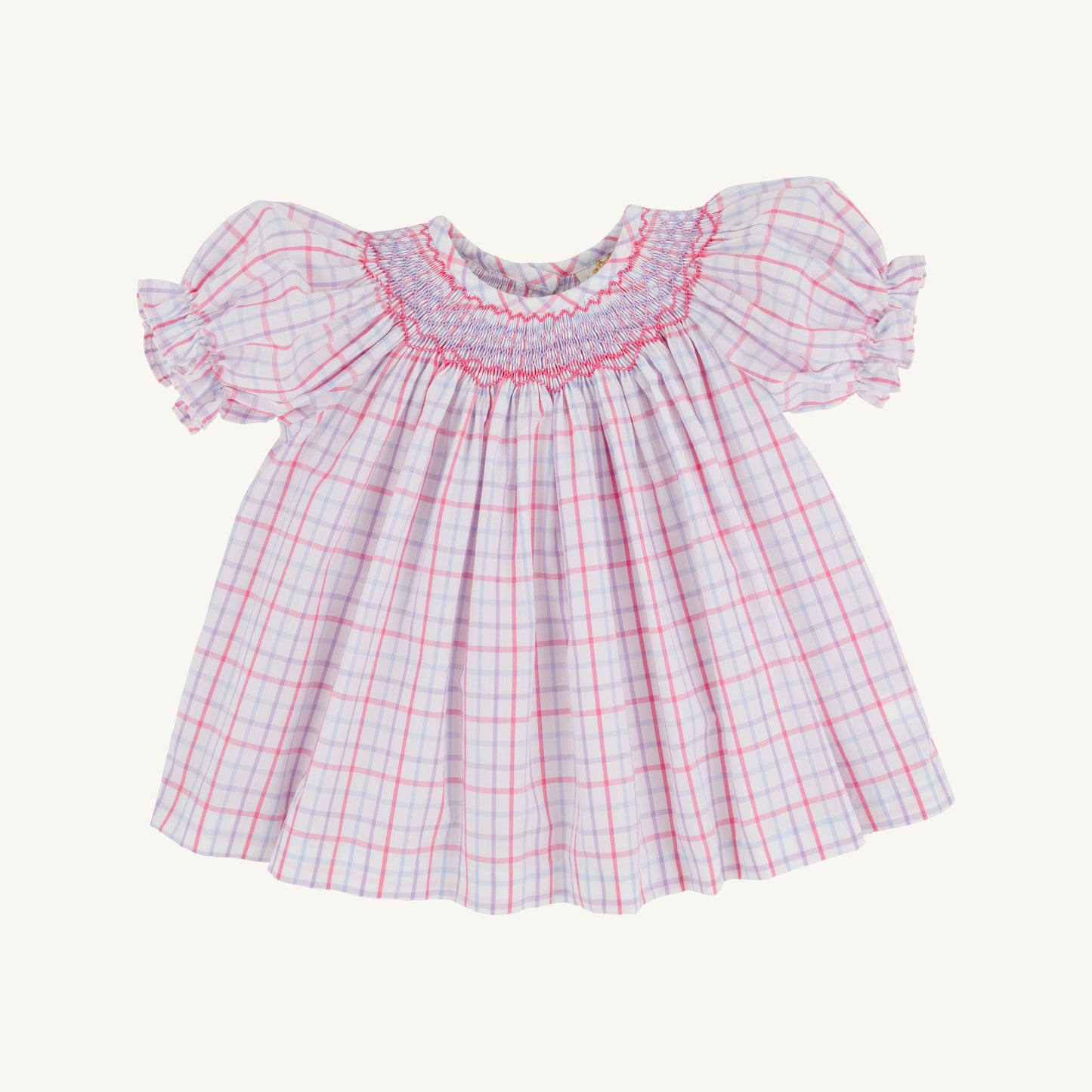 Beaufort Bonnet Short Sleeve Bettye Sue Smocked Top - Winter Park Windowpane