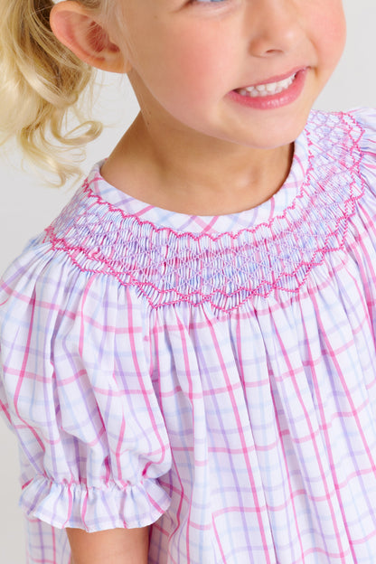 Beaufort Bonnet Short Sleeve Bettye Sue Smocked Top - Winter Park Windowpane