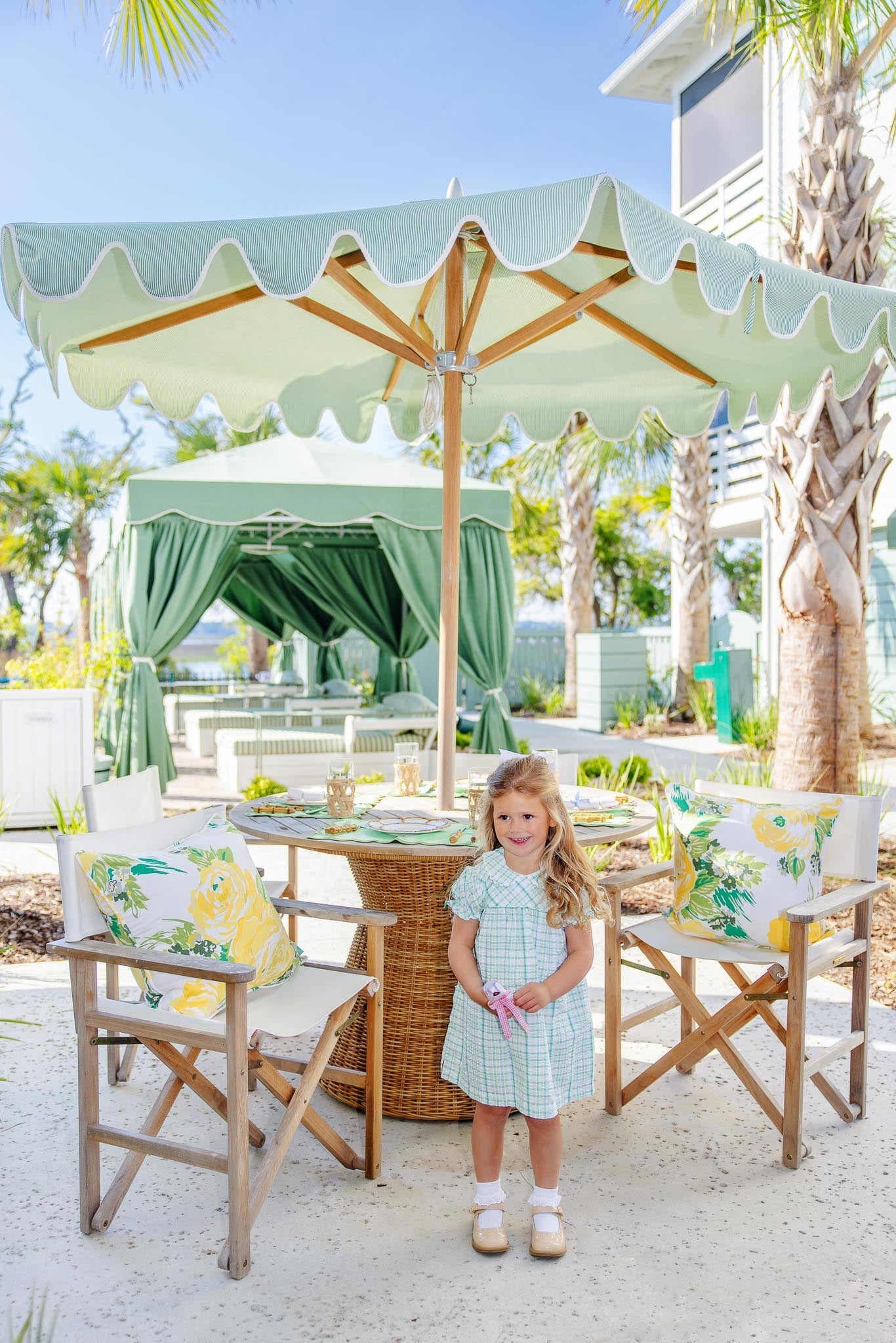 Beaufort Bonnet Holly Day Dress - Gibson Island Green and Lake Worth Yellow