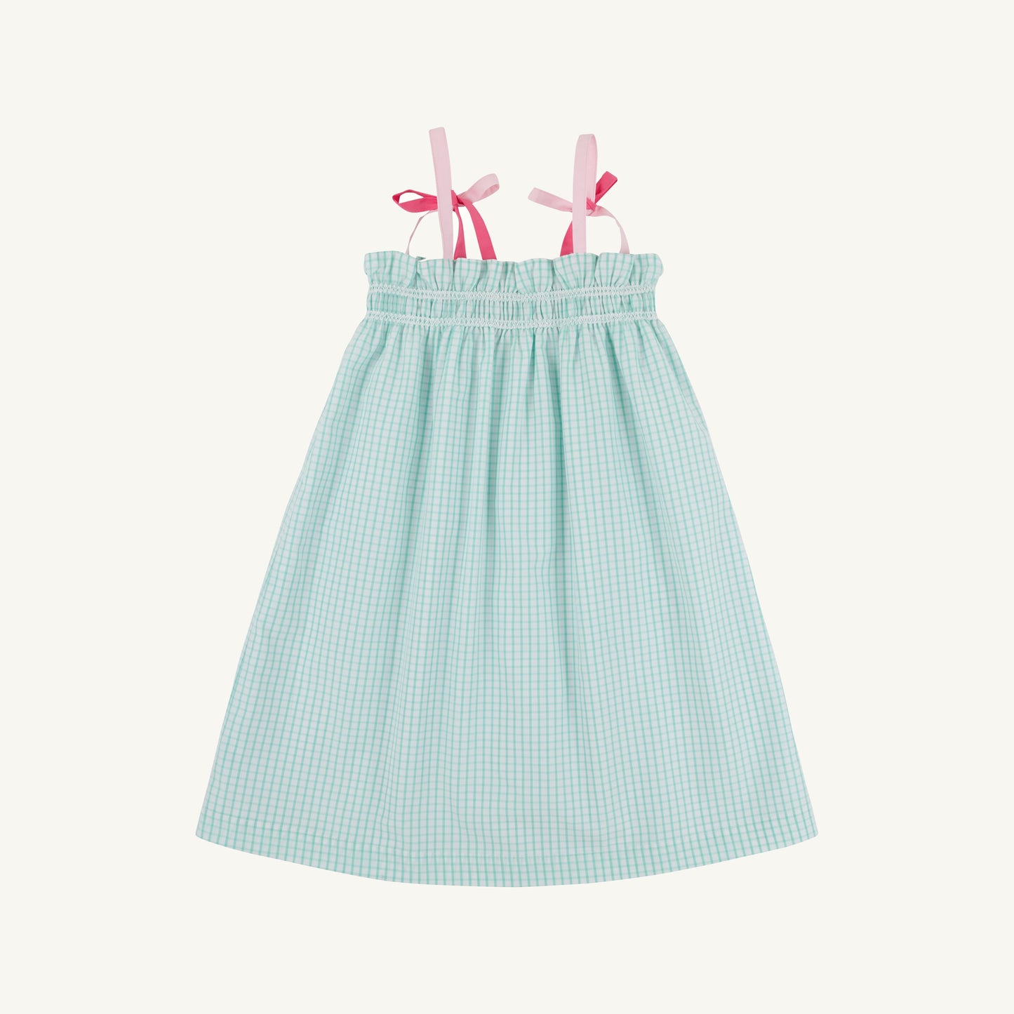 Beaufort Bonnet Lainey's Little Dress - Turks Teal Windowpane