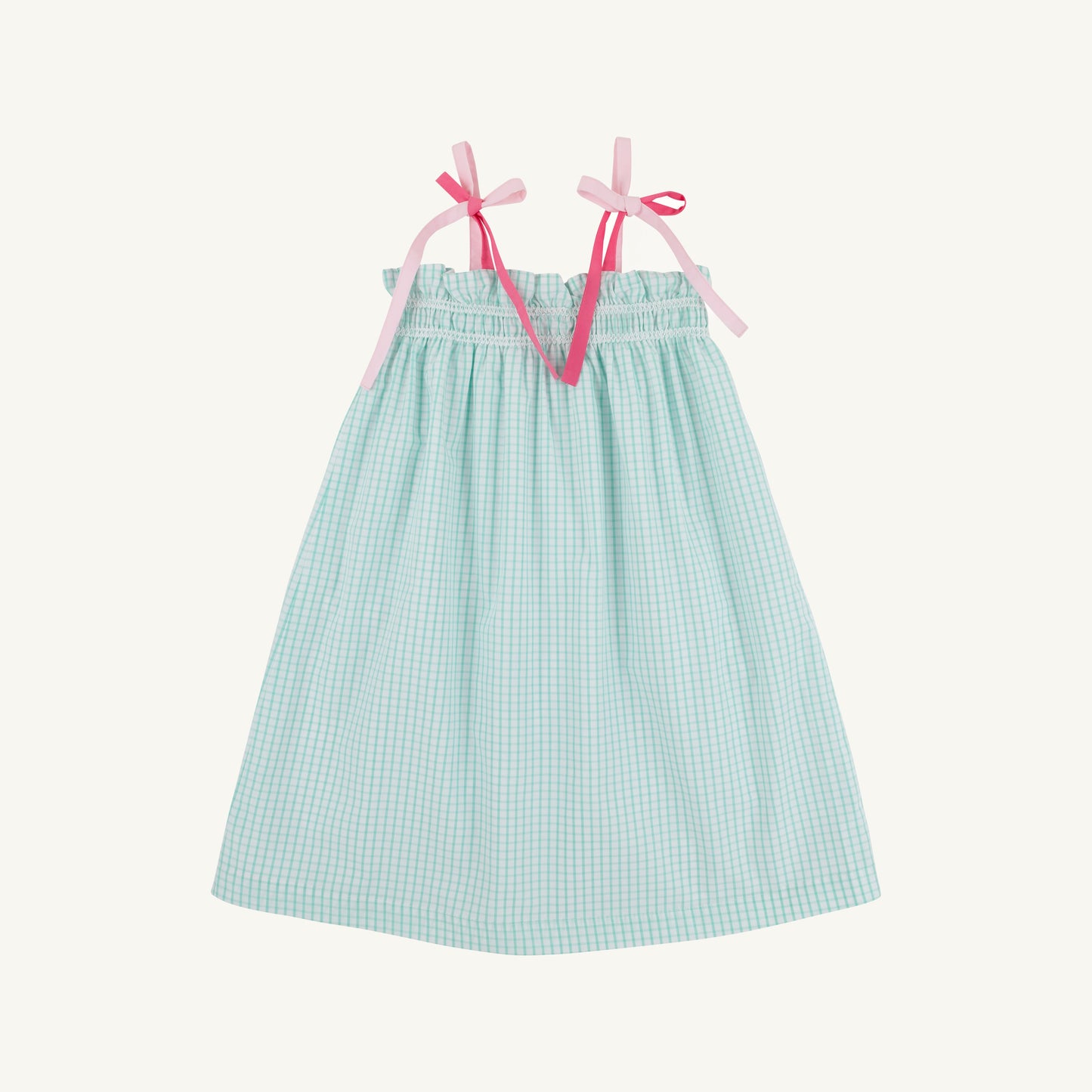 Beaufort Bonnet Lainey's Little Dress - Turks Teal Windowpane