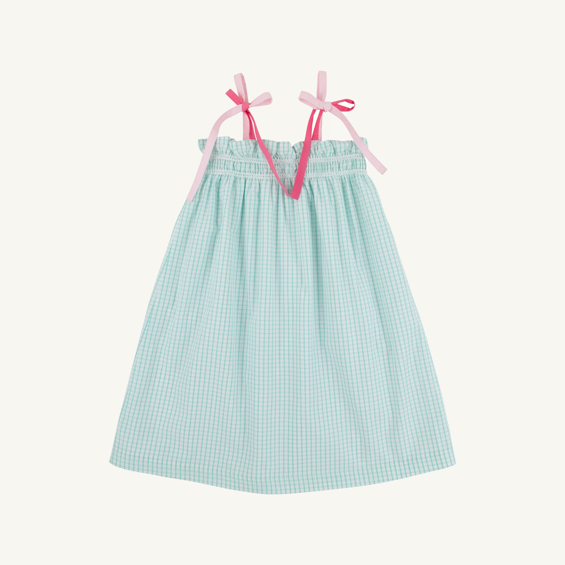 Beaufort Bonnet Lainey's Little Dress - Turks Teal Windowpane