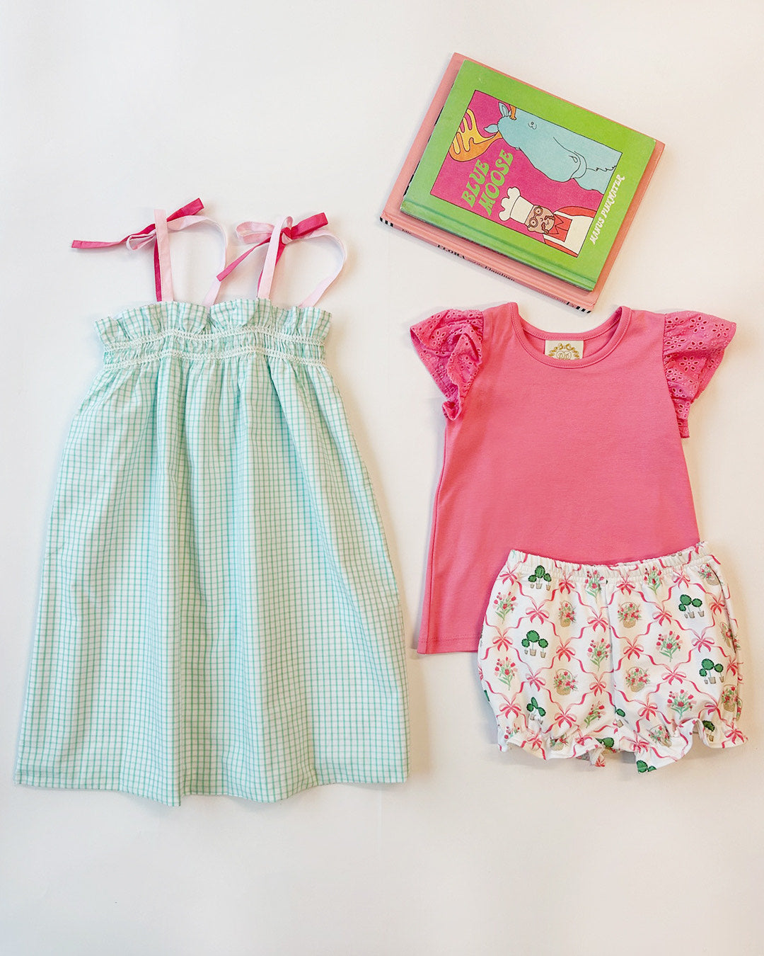 Beaufort Bonnet Lainey's Little Dress - Turks Teal Windowpane