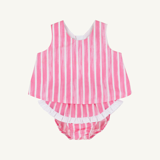 Beaufort Bonnet Mary Todd Tab Set - Sea Wall Stripe (Winter Park Pink)