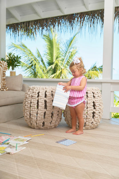 Beaufort Bonnet Mary Todd Tab Set - Sea Wall Stripe (Winter Park Pink)