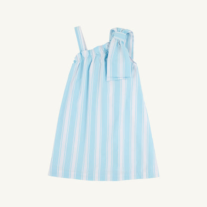 Beaufort Bonnet Maebelle Bow Dress - Belhaven Blue Ticking Stripe