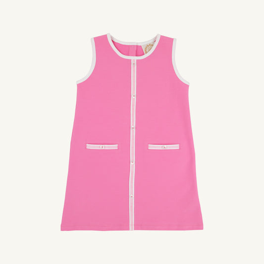 Beaufort Bonnet Annie Apron Dress - Winter Park Pink & Worth Avenue White