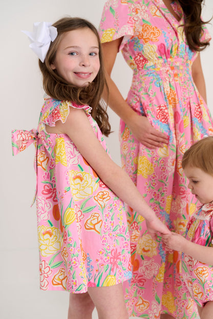 Beaufort Bonnet Franny Frock - Sheridan French Floral & Worth Avenue White