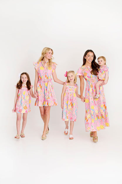 Beaufort Bonnet Franny Frock - Sheridan French Floral & Worth Avenue White