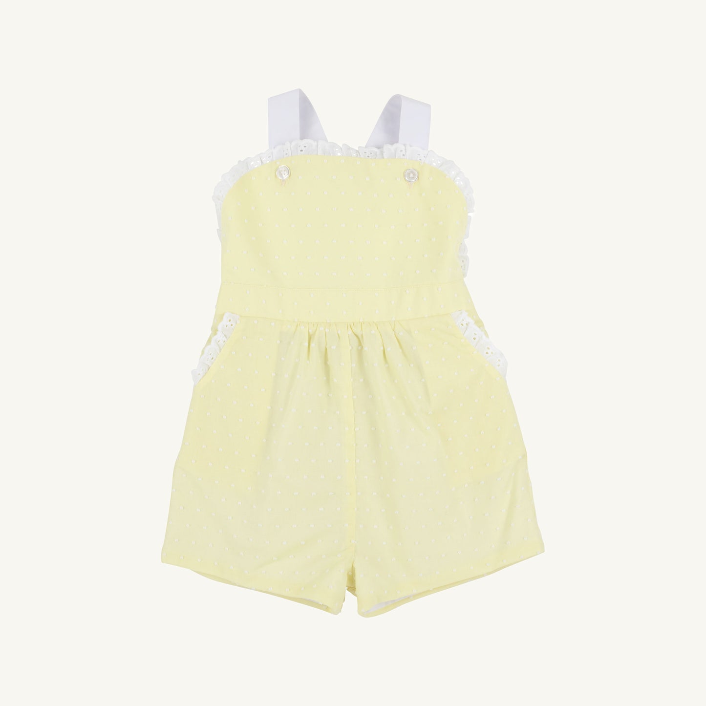 Beaufort Bonnet Ruthie Romper - York Yellow & Worth Avenue White Dallas Dot