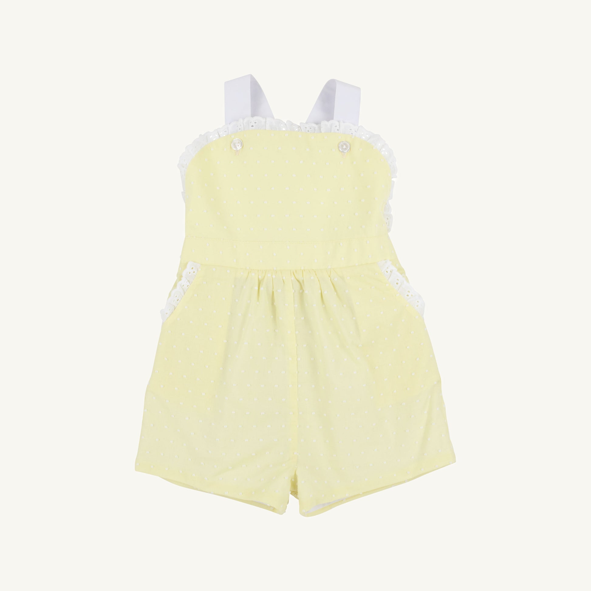 Beaufort Bonnet Ruthie Romper - York Yellow & Worth Avenue White Dallas Dot