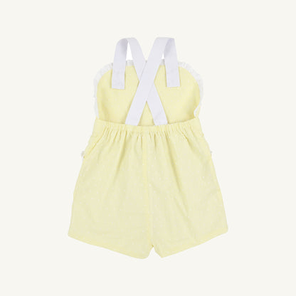 Beaufort Bonnet Ruthie Romper - York Yellow & Worth Avenue White Dallas Dot