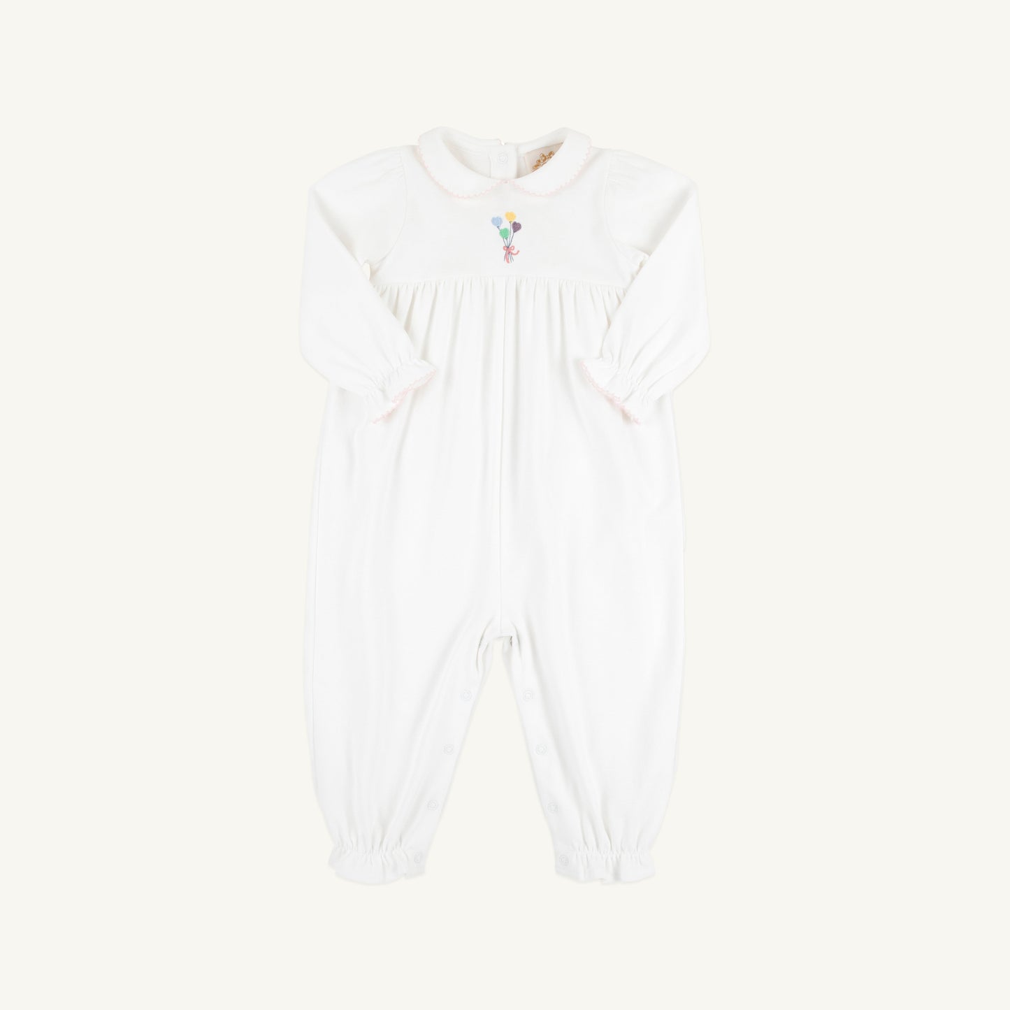 Beaufort Bonnet Long Sleeve Britt Romper - Worth Avenue White