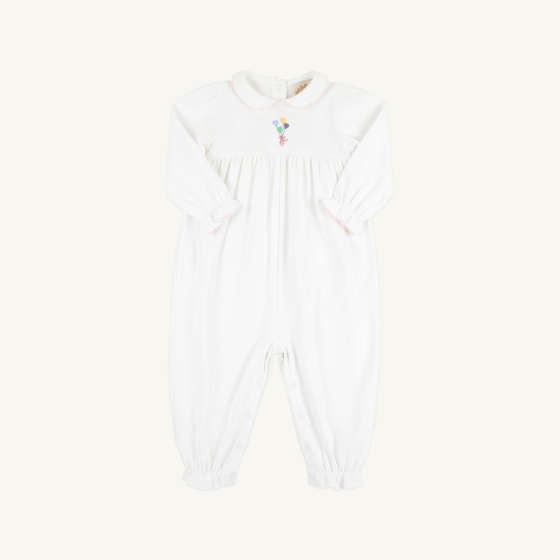 Beaufort Bonnet Long Sleeve Britt Romper - Worth Avenue White