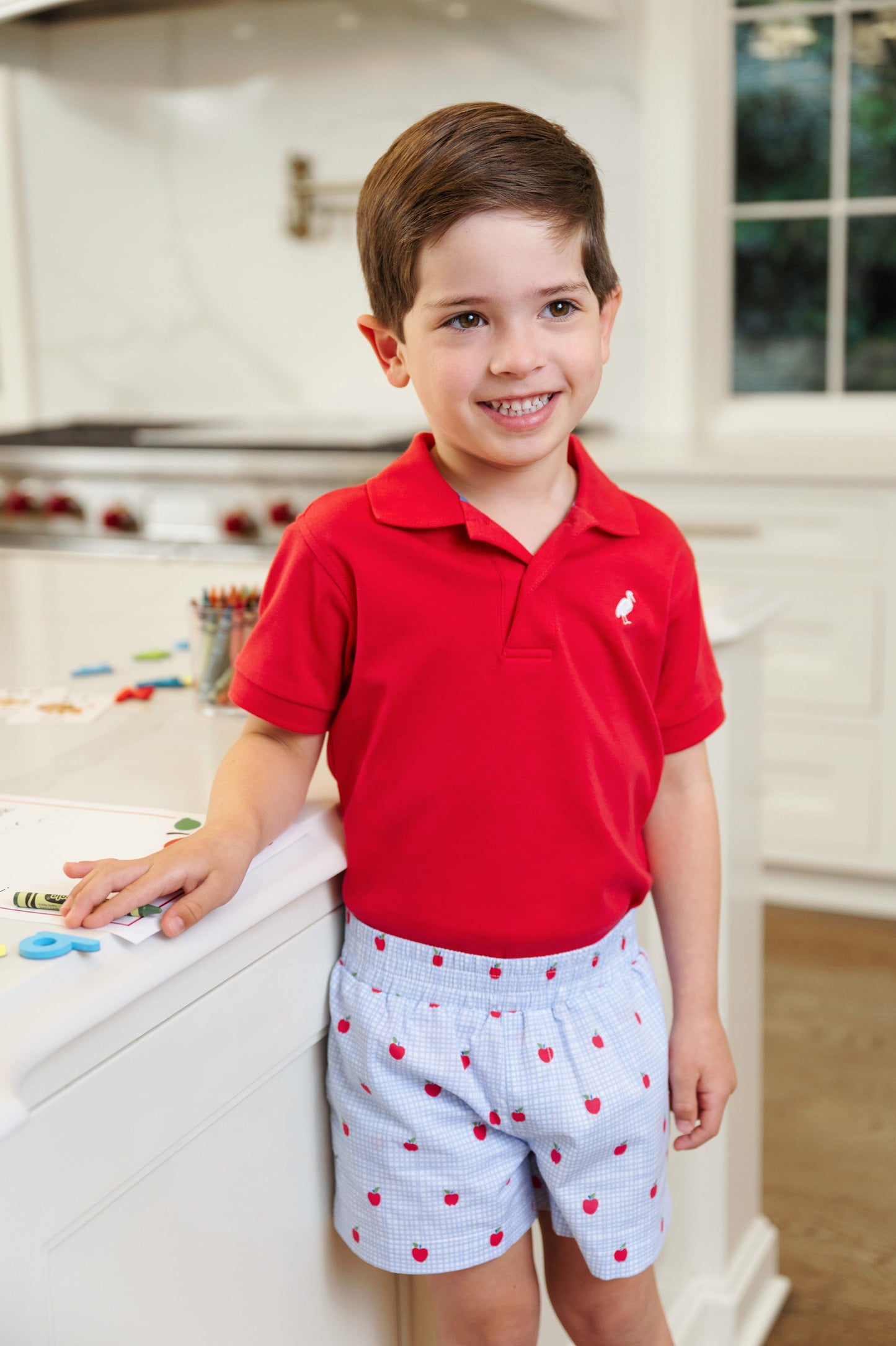 Beaufort Bonnet Sheffield Shorts - Apple of My Eye & Wood Boat Blue Stork