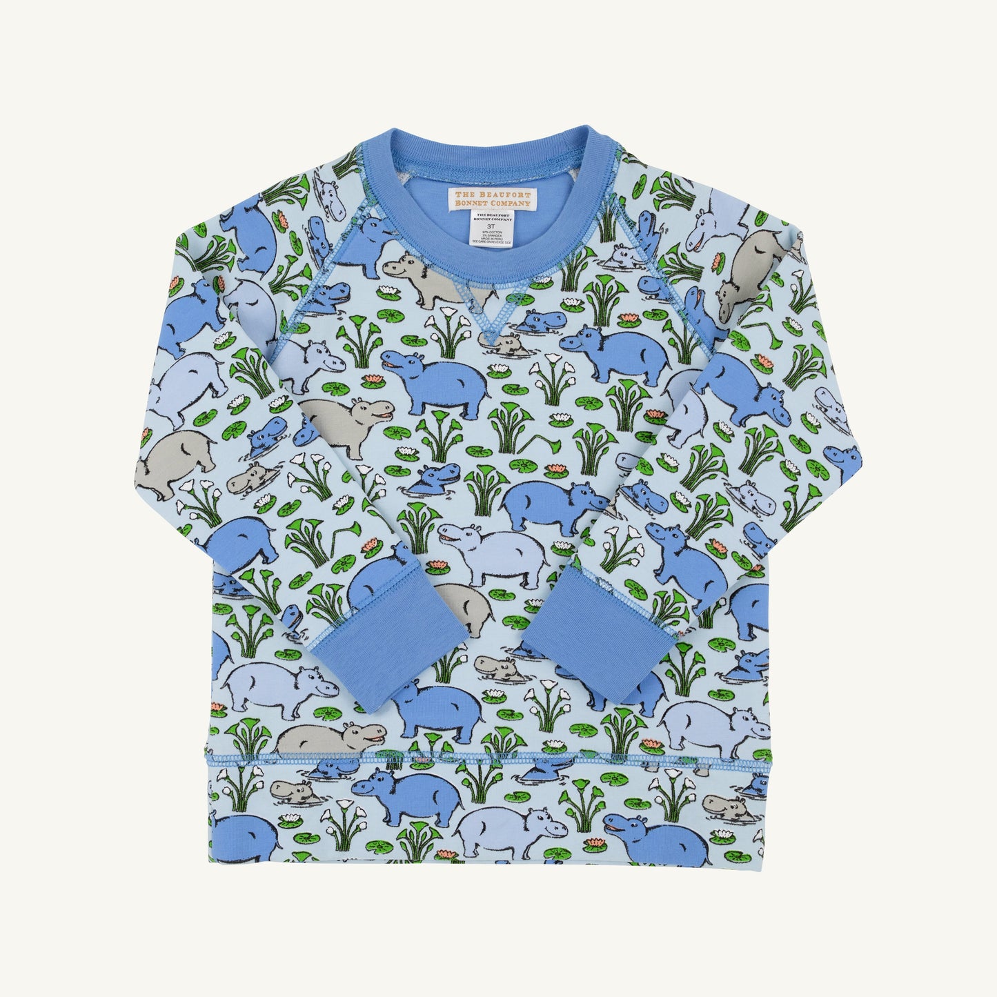 Beaufort Bonnet Cassidy Comfy Crewneck - Bal Harbour Hippo (Beale Street Blu
