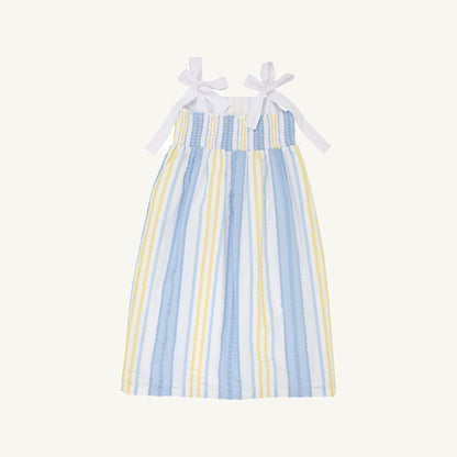 Beaufort Bonnet Macie Midi Dress - Sobro Seersucker & Worth Avenue White