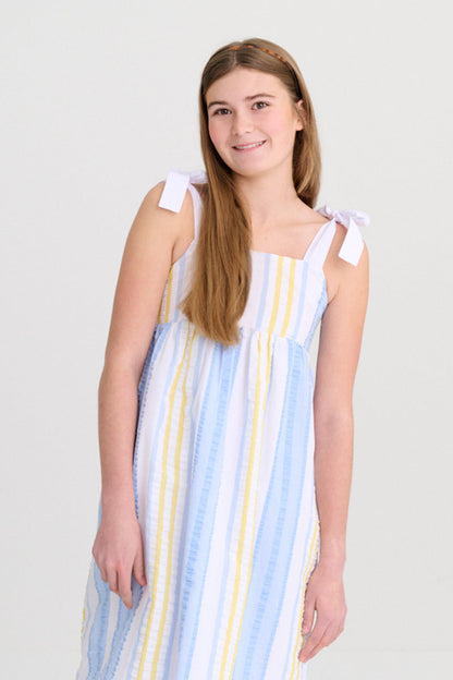 Beaufort Bonnet Macie Midi Dress - Sobro Seersucker & Worth Avenue White