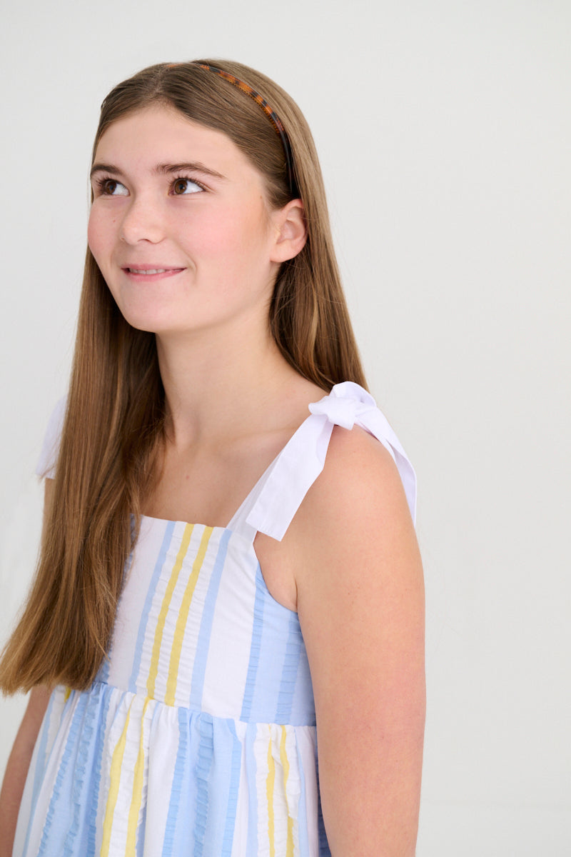 Beaufort Bonnet Macie Midi Dress - Sobro Seersucker & Worth Avenue White
