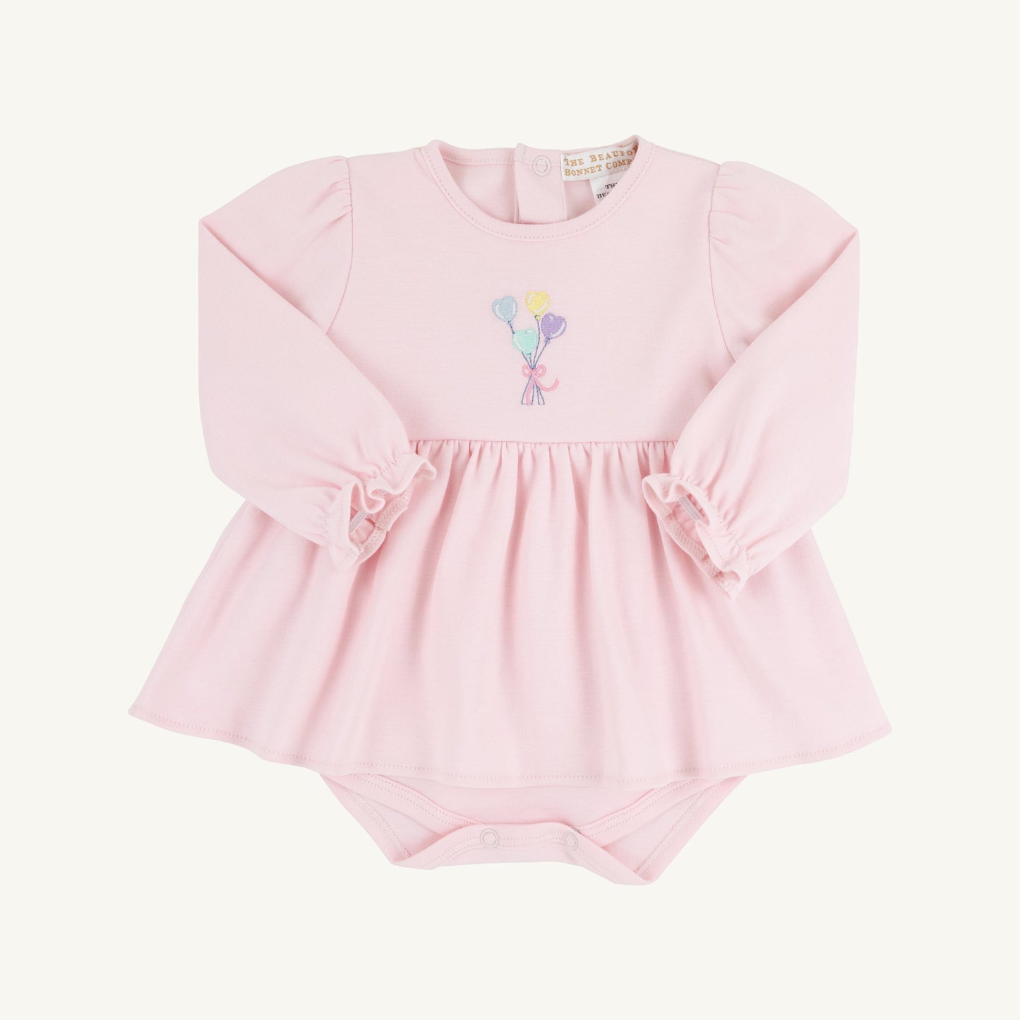 Beaufort Bonnet Long Sleeve Daisy's Diaper Cover Dress - Palm Beach Pink