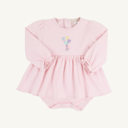 Beaufort Bonnet Long Sleeve Daisy's Diaper Cover Dress - Palm Beach Pink