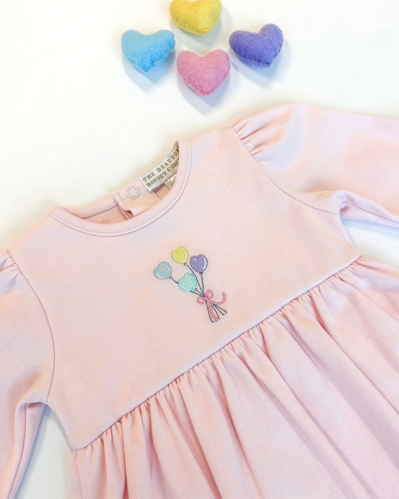 Beaufort Bonnet Long Sleeve Daisy's Diaper Cover Dress - Palm Beach Pink