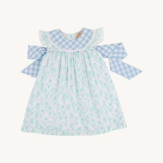 Beaufort Bonnet Franny Frock - Franklin Flowers & Barrington Blue Check