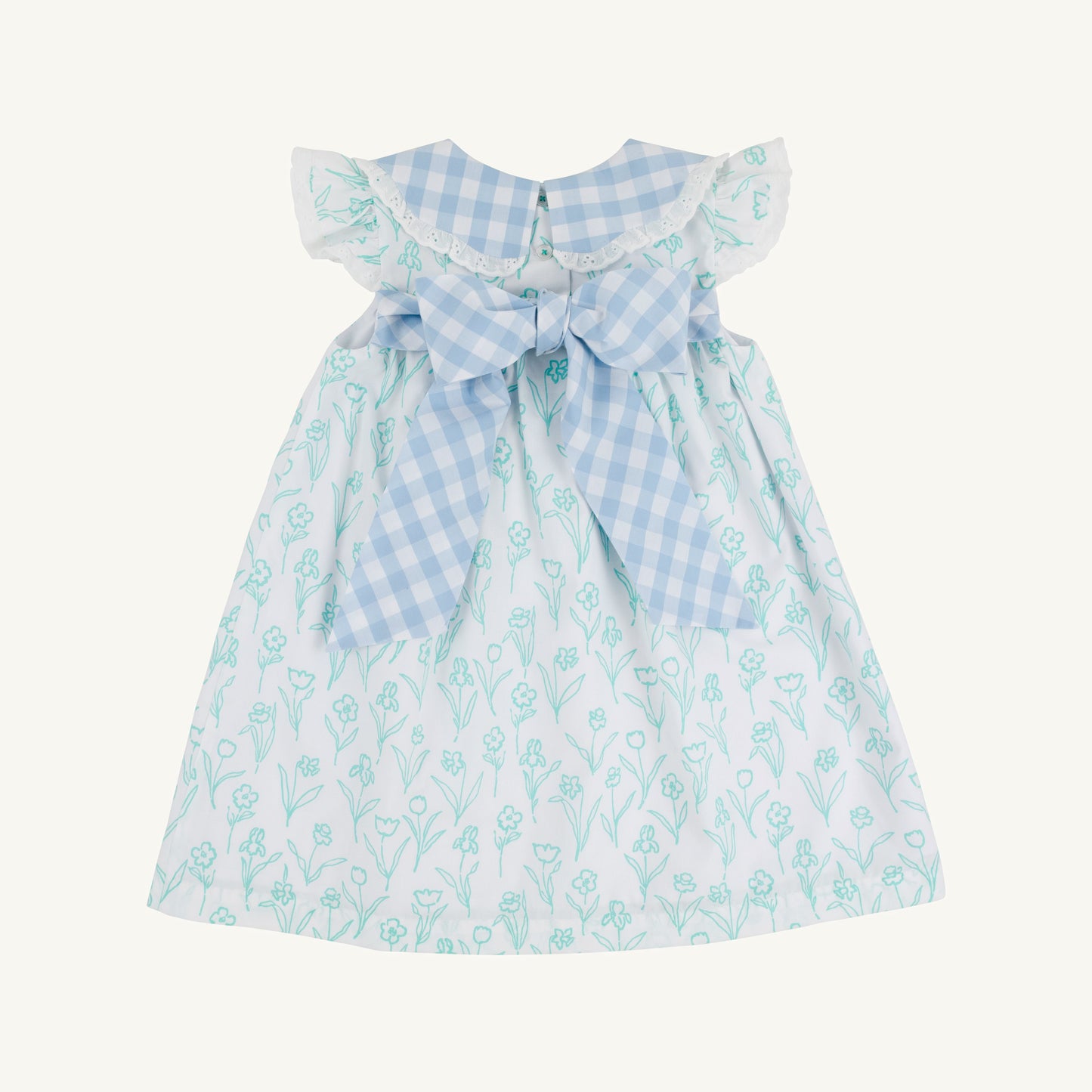 Beaufort Bonnet Franny Frock - Franklin Flowers & Barrington Blue Check
