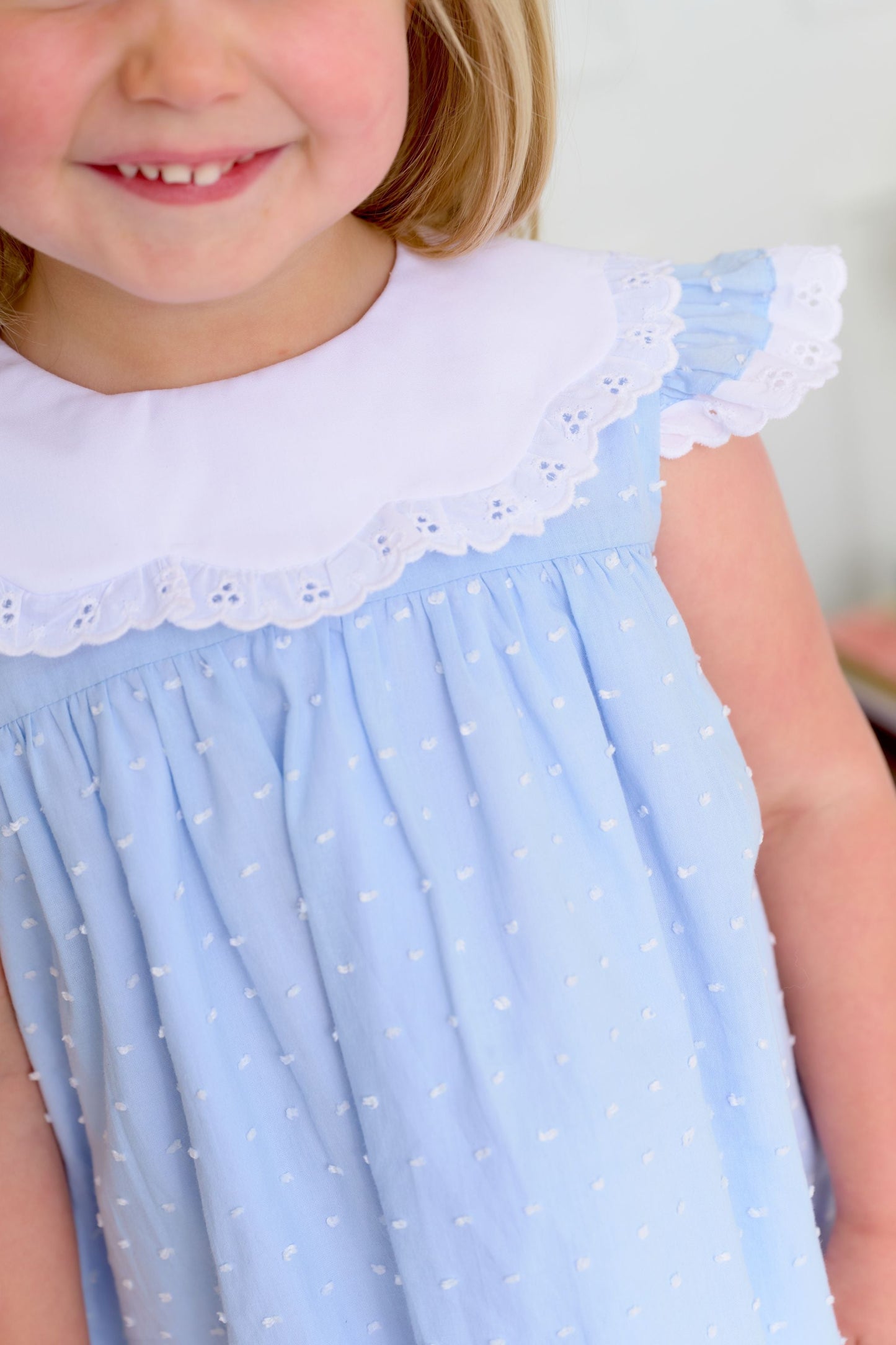 Beaufort Bonnet Franny Frock - Sarasota Sky Dallas Dot & Worth Avenue White