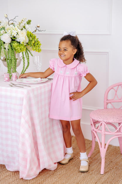 Beaufort Bonnet Holly Day Dress - Pier Party Pink & Flower Embroidery