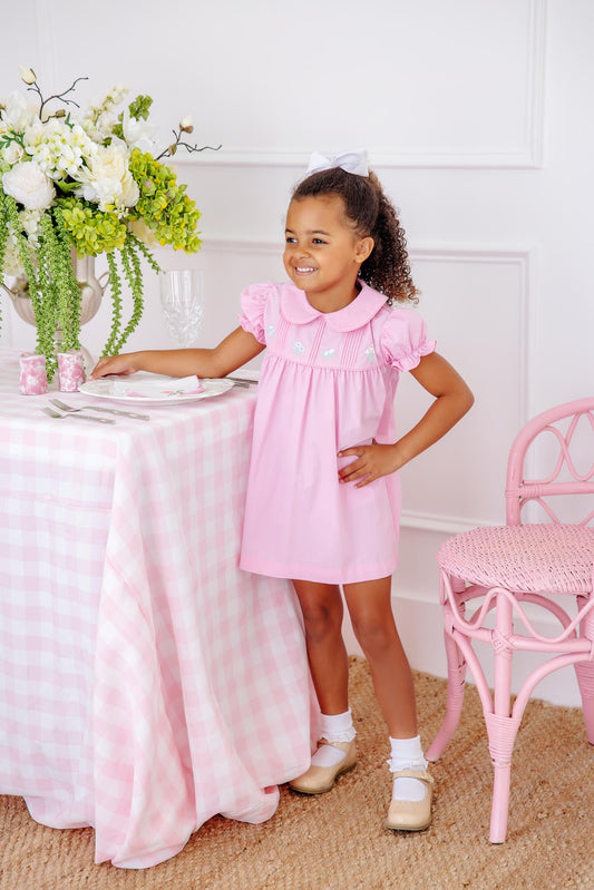 Beaufort Bonnet Holly Day Dress - Pier Party Pink & Flower Embroidery