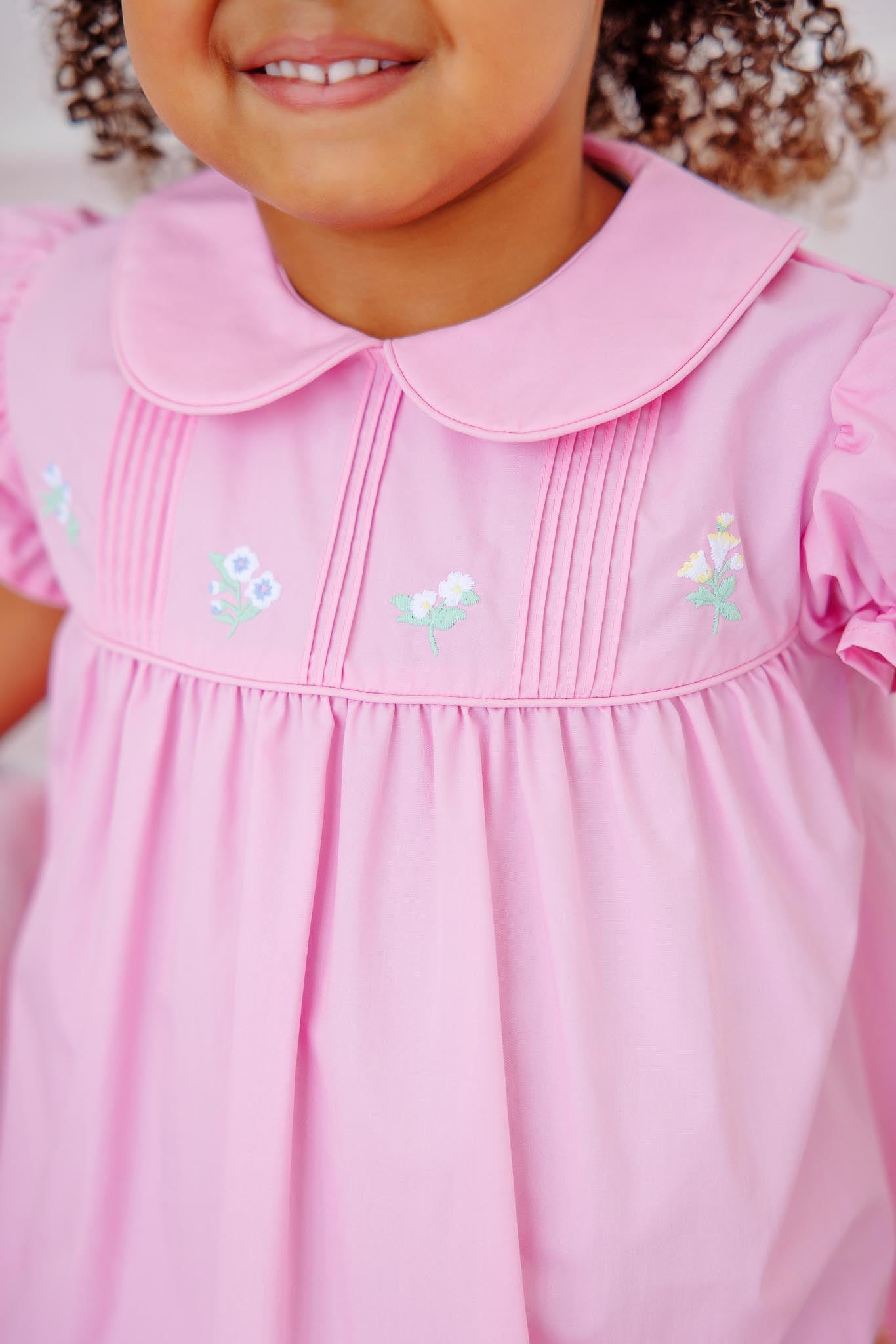 Beaufort Bonnet Holly Day Dress - Pier Party Pink & Flower Embroidery