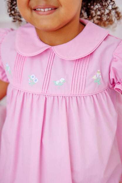 Beaufort Bonnet Holly Day Dress - Pier Party Pink & Flower Embroidery