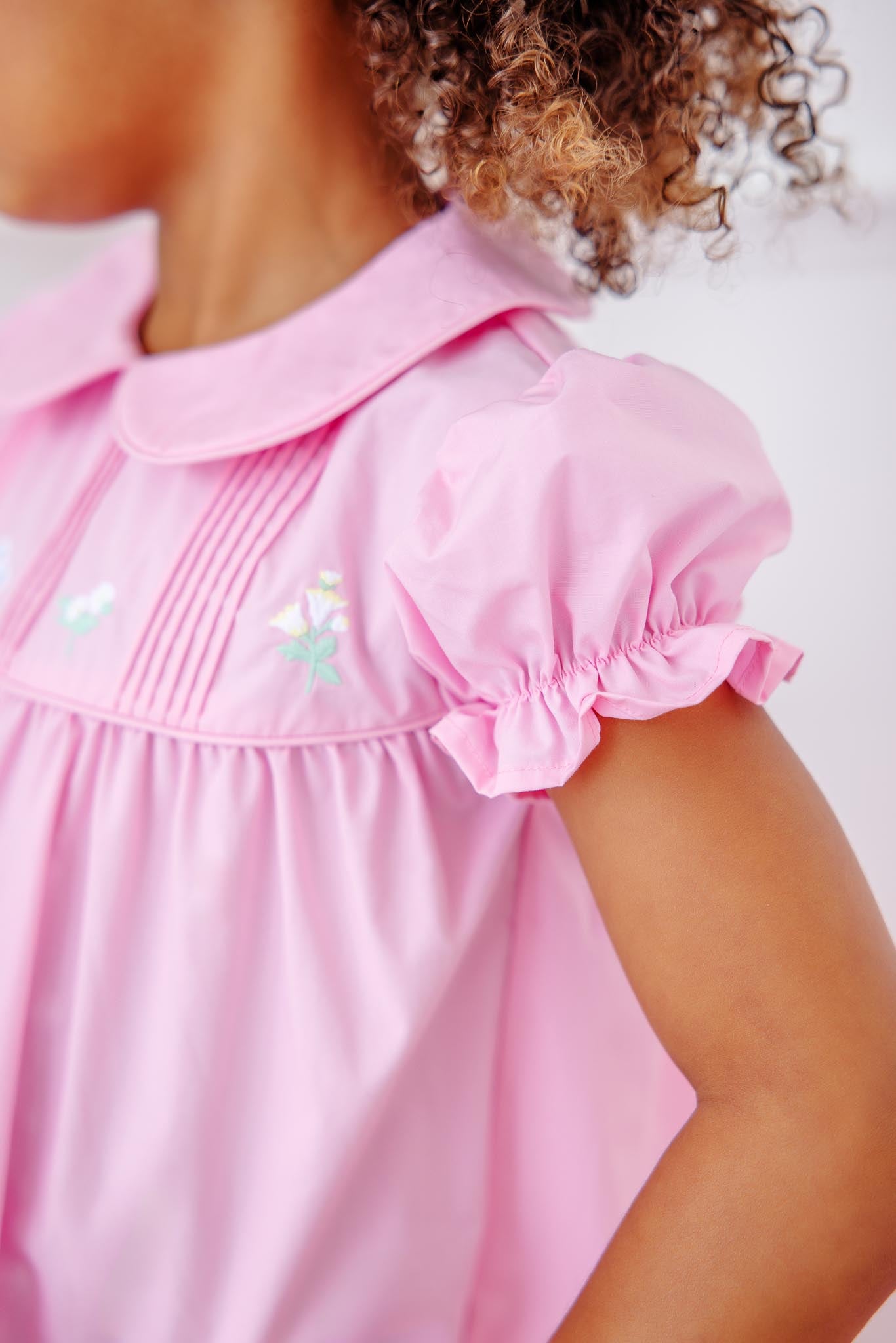 Beaufort Bonnet Holly Day Dress - Pier Party Pink & Flower Embroidery