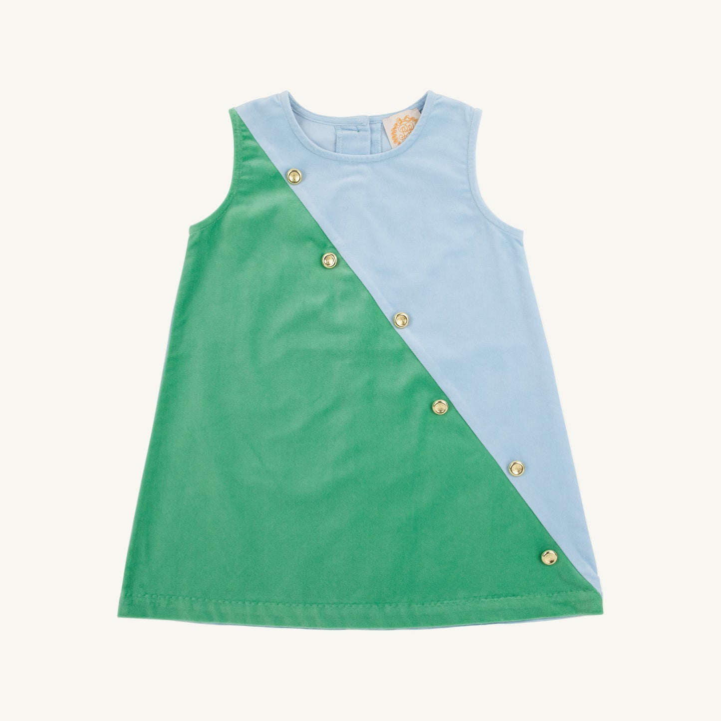 Beaufort Bonnet Blake Button Dress (Velveteen) - Barrington Blue